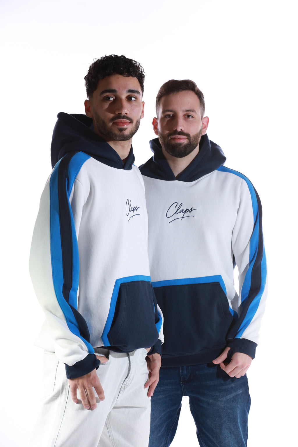 blue hoodie
