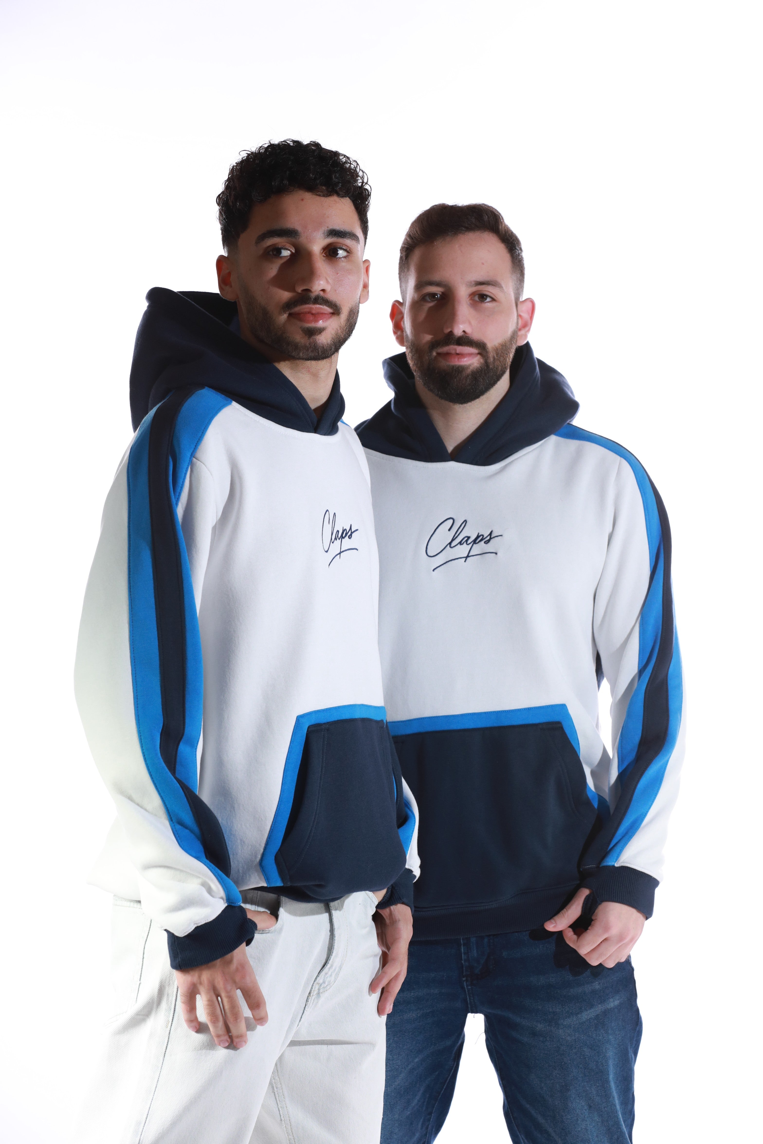 blue hoodie