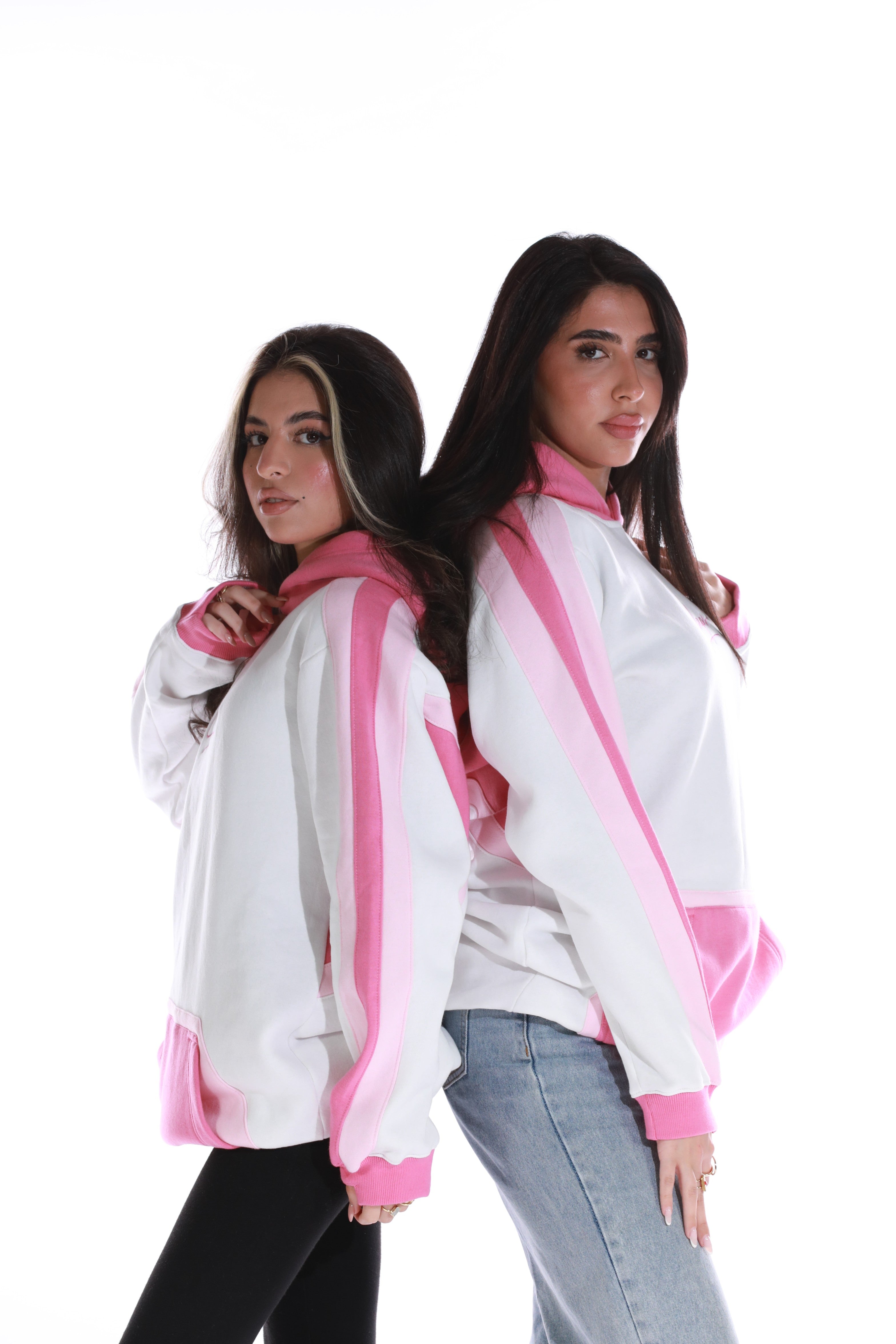 pink hoodie