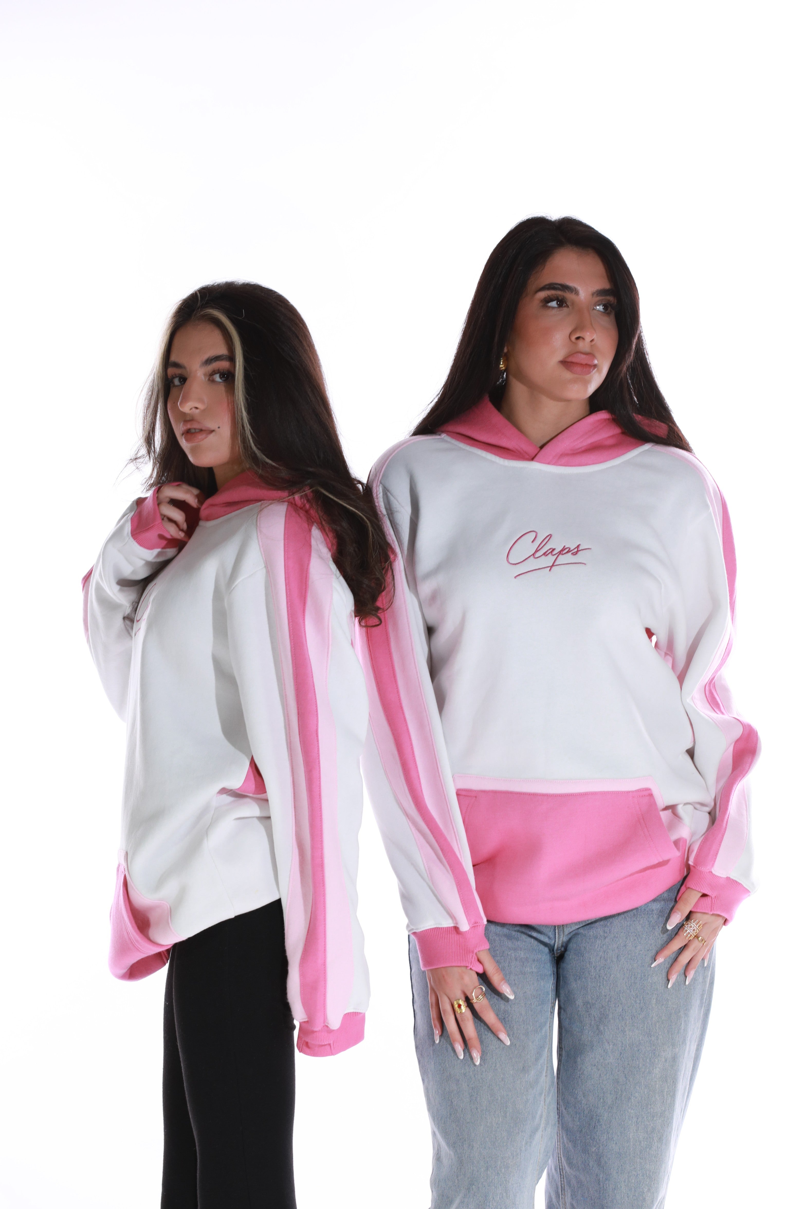 pink hoodie