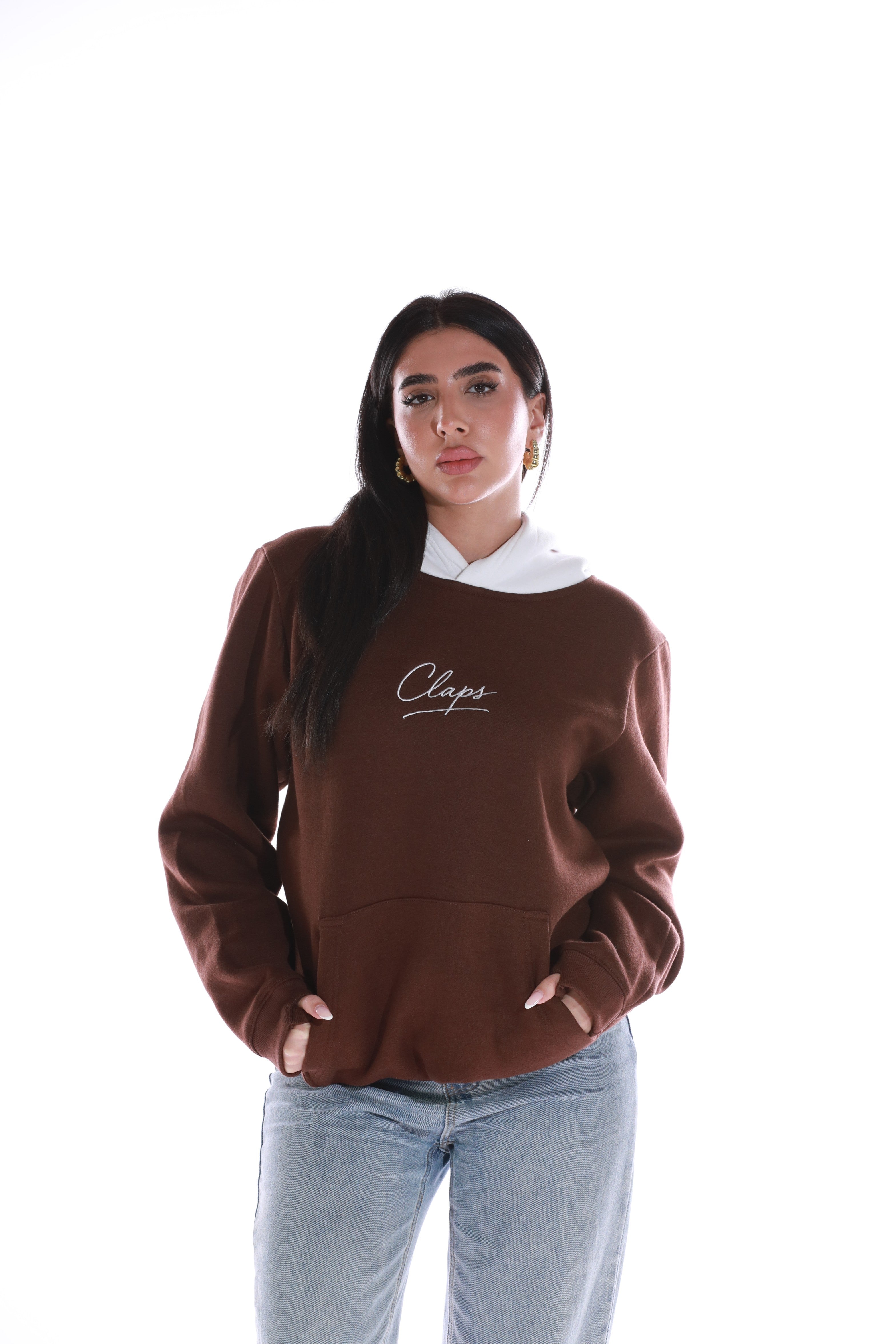 brown hoodie